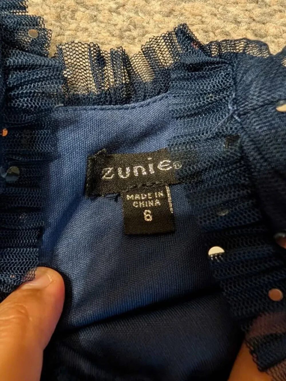 Girls size 6 navy dress